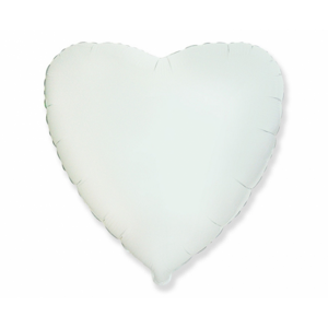 Flexmetal Fóliový balón Srdce saten - Biele 43 cm