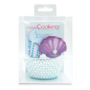 Scrapcooking Košíčky na pečenie a zápichy na cupcakes - Morská panna 24 ks