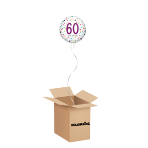 HeliumKing Balónový box - Farebné  60. narodeniny