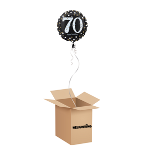 HeliumKing Balónový box - 70 trblietavá zlatá