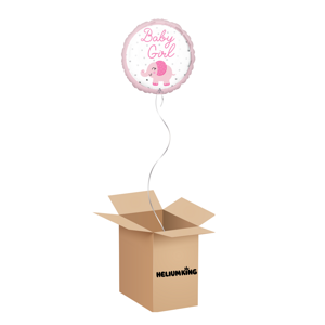 HeliumKing Balónový box - Baby Girl ružový sloník