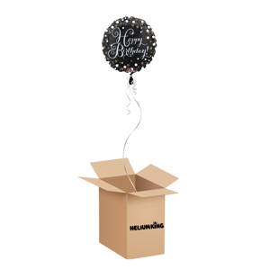 HeliumKing Balónový box -  Happy birthday trblietavá zlatá 43 cm