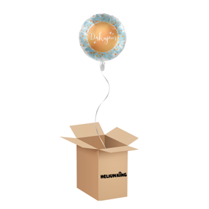 HeliumKing Balónový box modrozlatý -  Ďakujem