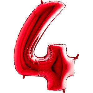 Balónik fóliový číslo červené 4