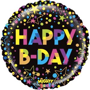 Balónik fóliový Happy B-Day Mighty Colorful 53 cm