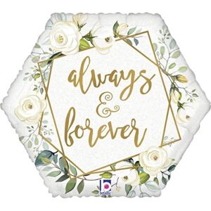 BALÓNIK fóliový Hexagón Always & Forever 46cm