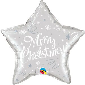 Balónik fóliový Merry Christmas strieborný 51 cm