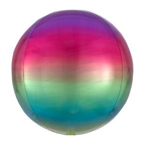Balónik fóliový OBRZ guľa Ombré Rainbow 40 cm