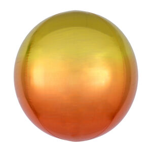 Balónik fóliový OBRZ guľa Ombré oranžovo-žltá 40 cm