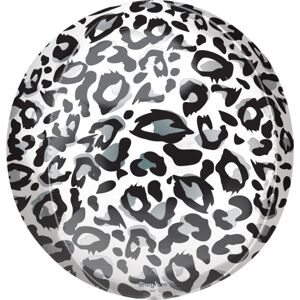 BALÓNIK fóliový ORBZ guľa vzor Snežný leopard 38 cm