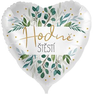 Balónik fóliový s českým nápisom Hodně štěstí -Listy 43 cm