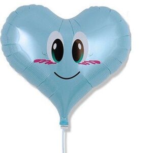 BALÓNIK fóliový Srdce Smile Angel modré 35cm