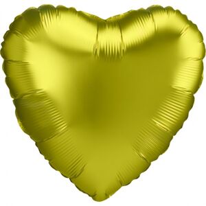 Balónik fóliový Srdce saténové citrónové 43 cm