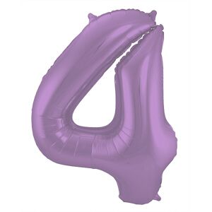 Balónik fóliový číslo 4 metalická matná fialová 86 cm