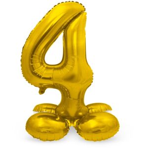 BALÓNIK fóliový číslo 4 stojace zlaté 72cm