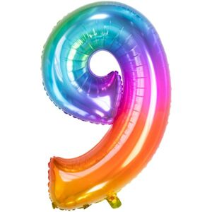 BALÓNIK fóliový číslo 9 Yummy Gummy Rainbow 86cm