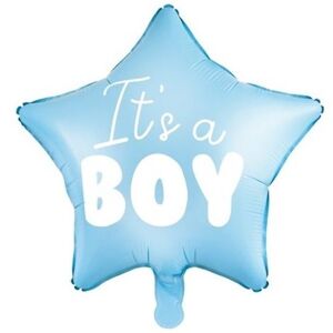 BALÓNIK fóliový hviezda "It's a Boy" svetlomodrá 48 cm