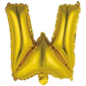 Balónik fóliový mini písmeno W zlaté 34 cm