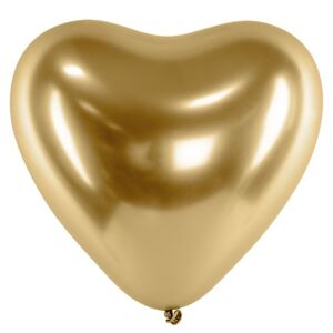 Balónik latexový Srdce Glossy lesklé zlaté 27cm 50ks