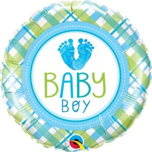 BALÓNIK fóliový Baby Boy stopy 18"