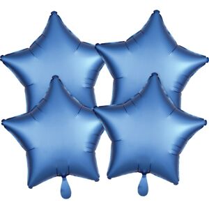 Balóniky fóliové Hviezdy saténové modré 43 cm 4 ks