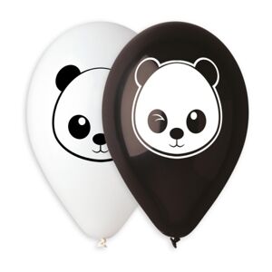 BALÓNIKY 100ks latexové 30cm biele a čierne PANDA