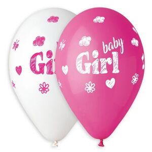 Balóniky latexové s potlačou Baby Girl 5 ks
