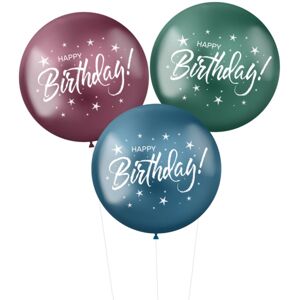 Balóniky latexové Happy Birthday bordová/zelená/modrá 48 cm 3 ks