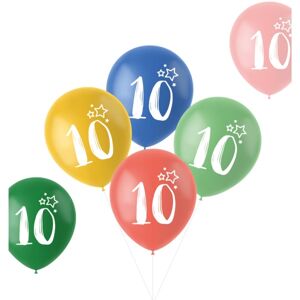 Balóniky latexové Retro "10" 33 cm 6 ks
