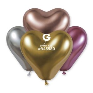Balóniky latexové Srdce chrómové mix farieb 25 cm 25 ks