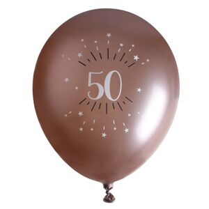 BALÓNIKY latexové chrómové "50" Rose Gold 30cm 6ks