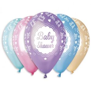 Balóniky latexové metalický mix Baby Shower 30 cm 5 ks