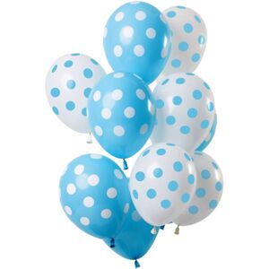BALÓNIKOVÝ BUKET latexový s bodkami modrobiely 12ks 30cm
