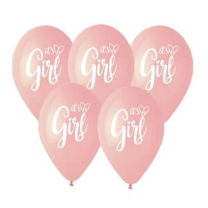 Balóniky latexové ružové It´s a girl 33 cm 5 ks