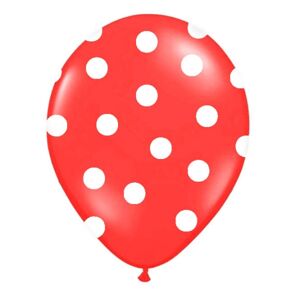 BALÓNIK S POTLAČOU bodka červený 50ks