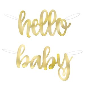 Banner Hello baby zlatý 106 cm