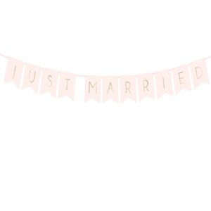 BANNER Just Married ružový 15x155cm