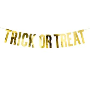 BANNER Trick or treat zlatý 12x80cm