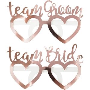 OKULIARE Team Bride/Team Groom ružové zlato 8ks