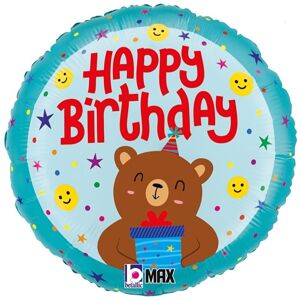 Balónik fóliový HB medvedík modrý 35 cm