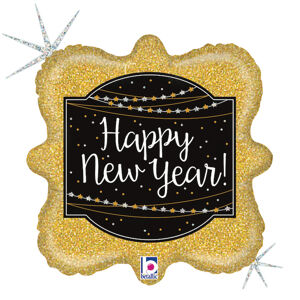 Balónek fóliový Happy NY glirtový 1ks