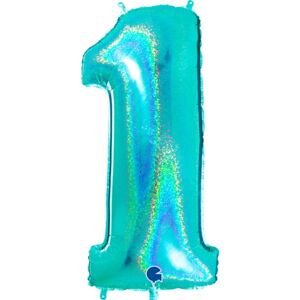 Balónik fóliový číslo 1 tiffany 102 cm
