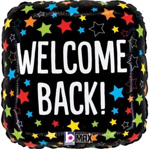 Balónek fóliový čtverec Welcome back! 46 cm