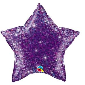 Balónek foliový hvězda glitrová purpurová