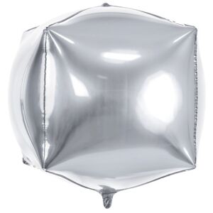 Balónik fóliový kocka strieborná 35 cm