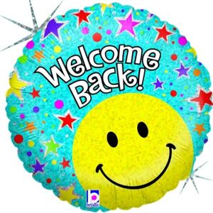 Balónik fóliový okrúhly Welcome back 46 cm