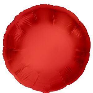 Balónik fóliový metalický kruh červený 43 cm