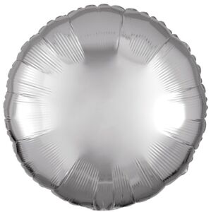 Balónik fóliový metalický kruh strieborný 43 cm