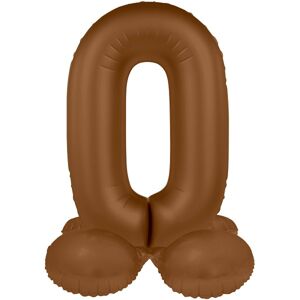 Balónik fóliový samostojaci číslo 0 Čokoládovo hnedá, matný 41 cm