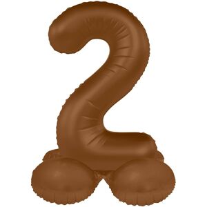 Balónik fóliový samostojaci číslo 2 Čokoládovo hnedá, matný 41 cm